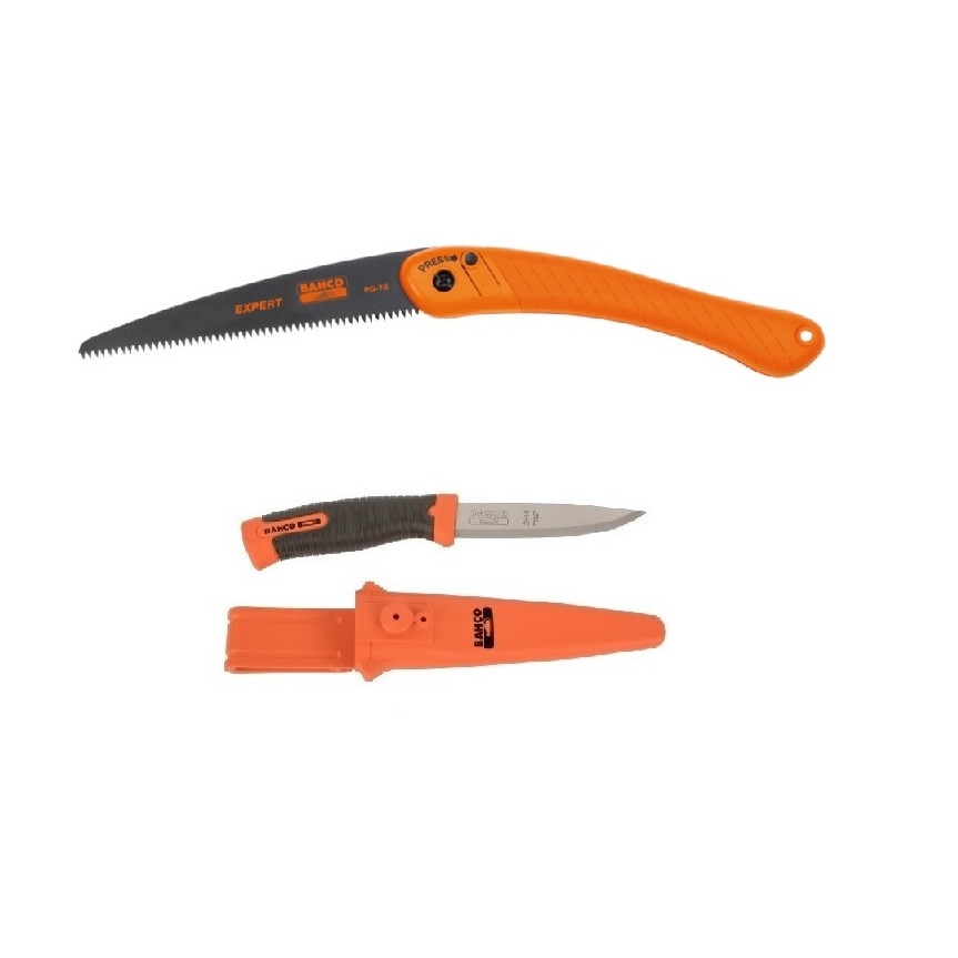 Set cutit utilitar si fierastrau bushcraft Bahco, CBS104