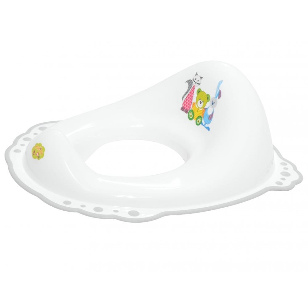 Reductor toaleta anti-derapant Maltex Baby Family White/Grey