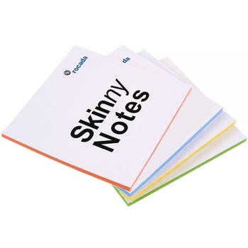 Skinny notes Rocada, 125 x 125 mm, 100 foi, fara adeziv, repozitionabile, 4 buc Skinny notes Rocada, 125 x 125 mm, 100 foi, fara adeziv, repozitionabile, 4 buc