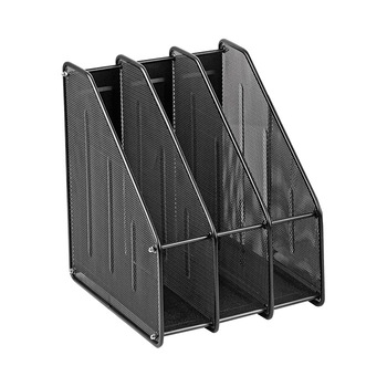 Suport dosar metalic mesh cu 3 compartimente Forpus 30568 negru Suport dosar metalic mesh cu 3 compartimente Forpus 30568 negru