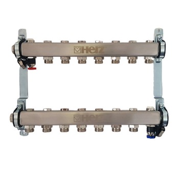 Ansamblu distribuitor inox 7 cai detentor HERZ Armaturen Ansamblu distribuitor inox 7 cai detentor HERZ Armaturen