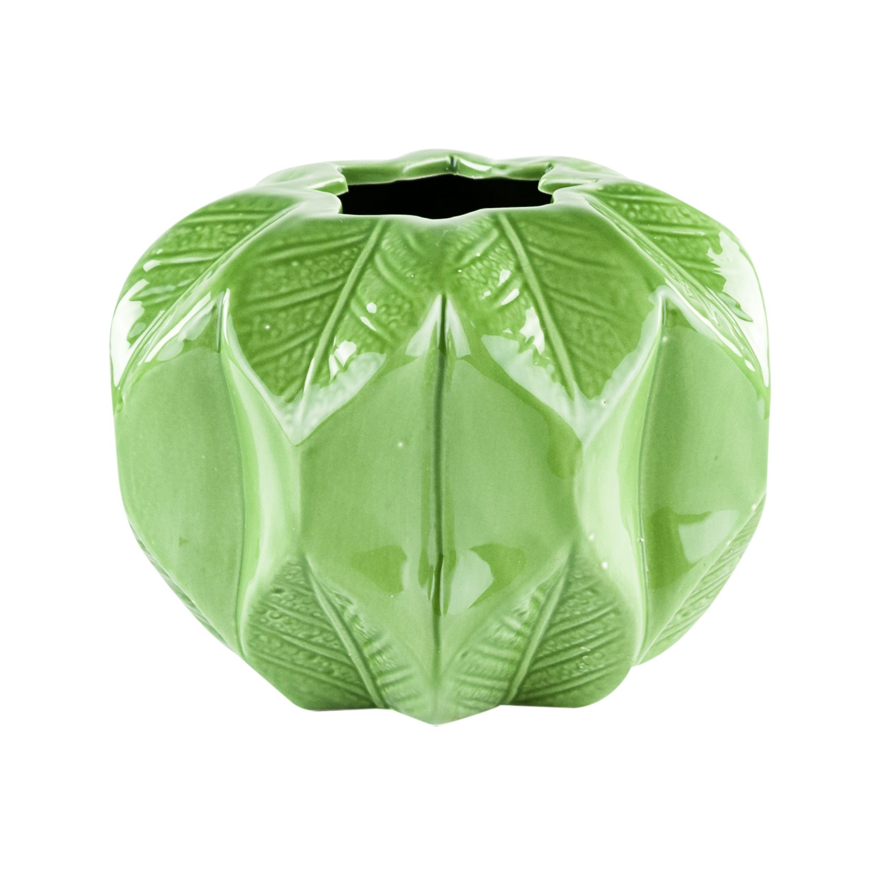 Vaza ceramica, model frunza, verde - Butopea