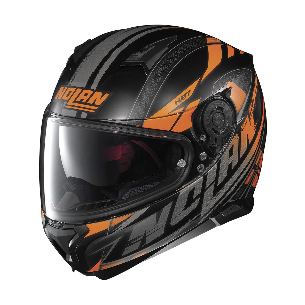 Casca moto NOLAN full-face - N87 Fulmen, flat black / orange, S