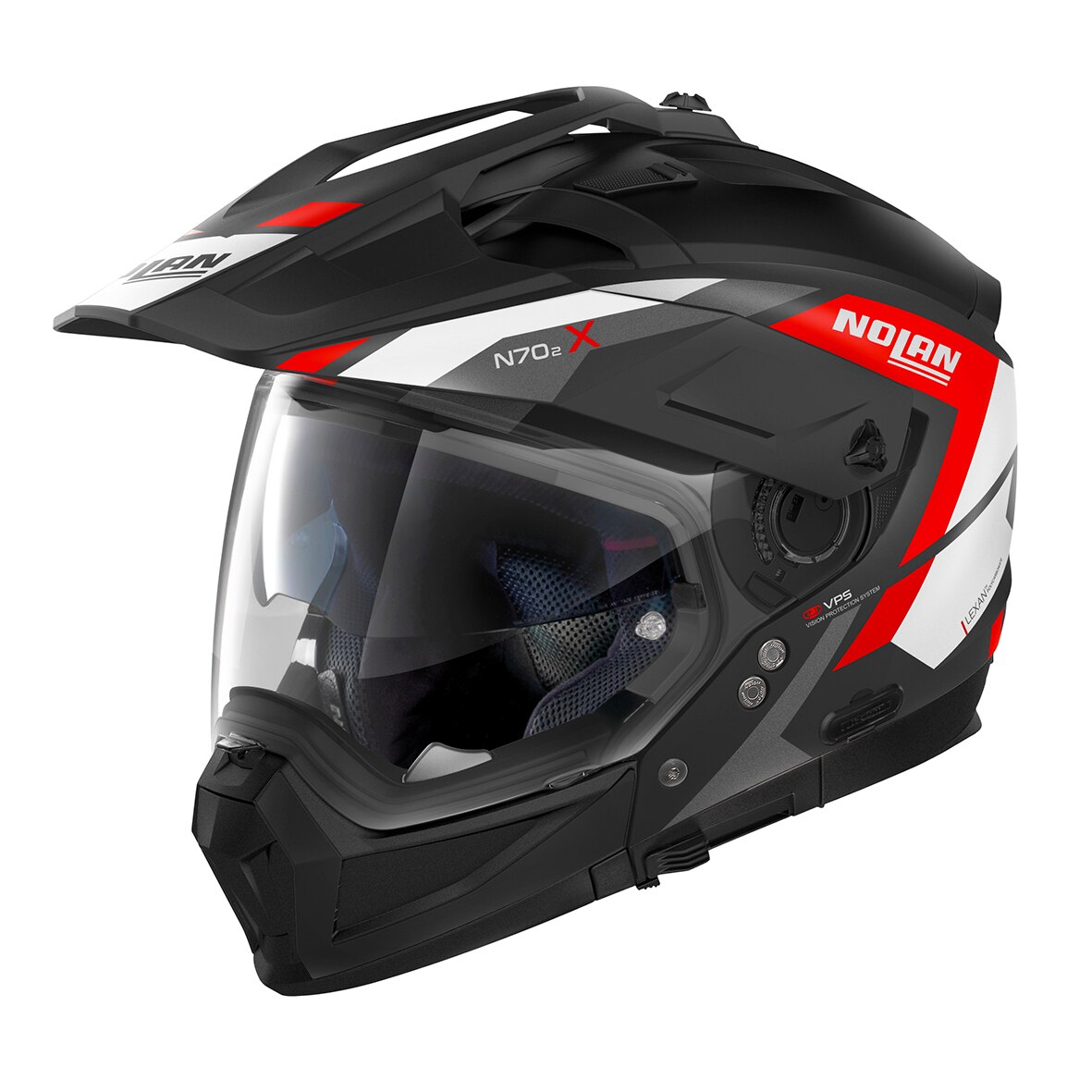 Casca moto NOLAN crossover - N70-2 X Grandes Alpes, flat black / white / red, M