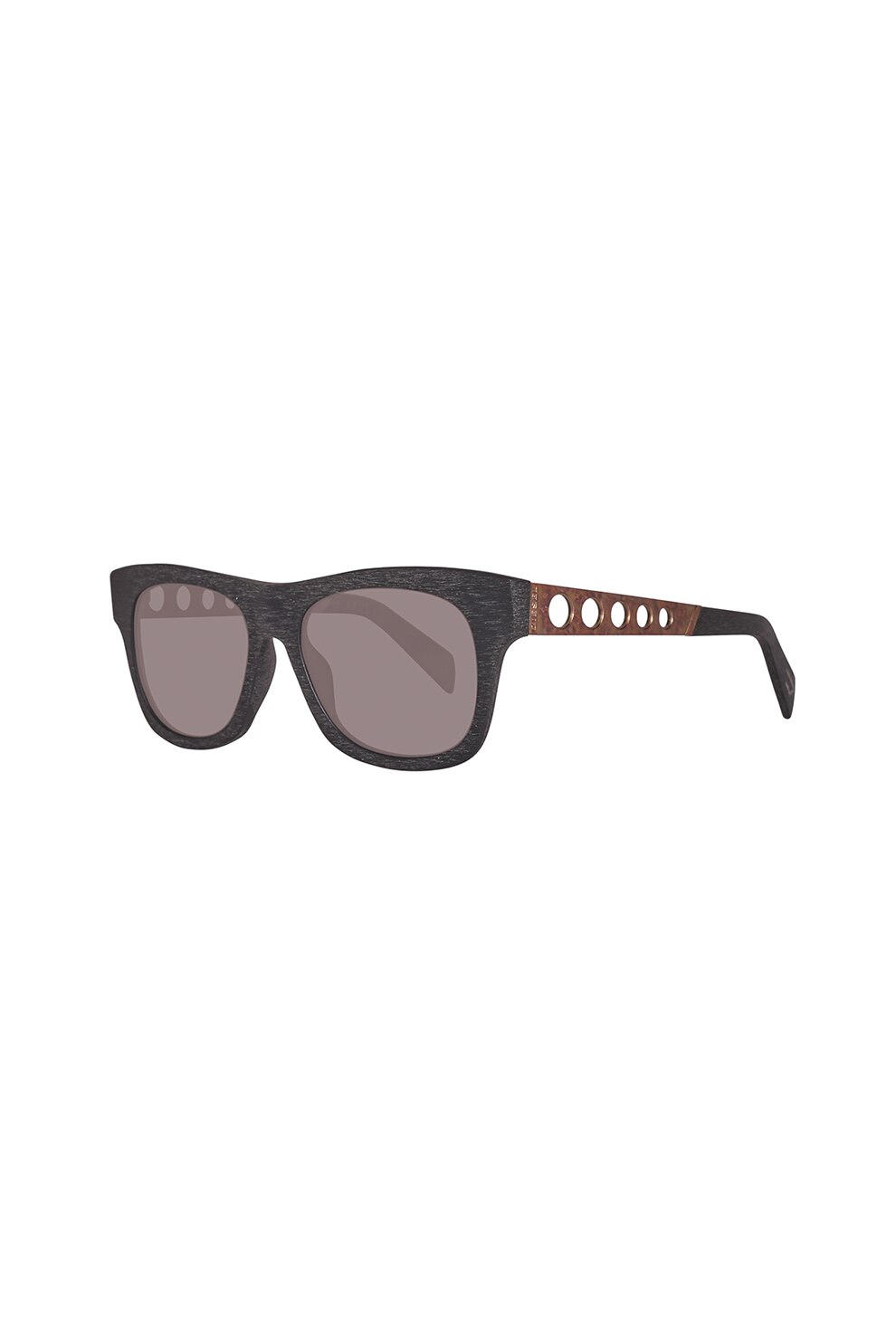Diesel, Ochelari de soare cu detalii decupate, Negru/Maro bronz, 55-17-140 Standard