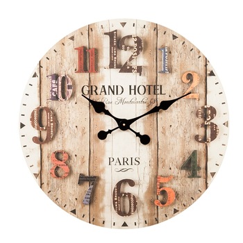 Ceas de perete cu model din lemn, 60 cm, Grand Hotel - Butopea Ceas de perete cu model din lemn, 60 cm, Grand Hotel - Butopea