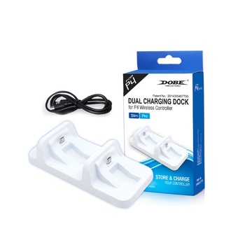 Stand Dual incarcare Controller PS4 - PlayStation 4 - Alb Stand Dual incarcare Controller PS4 - PlayStation 4 - Alb