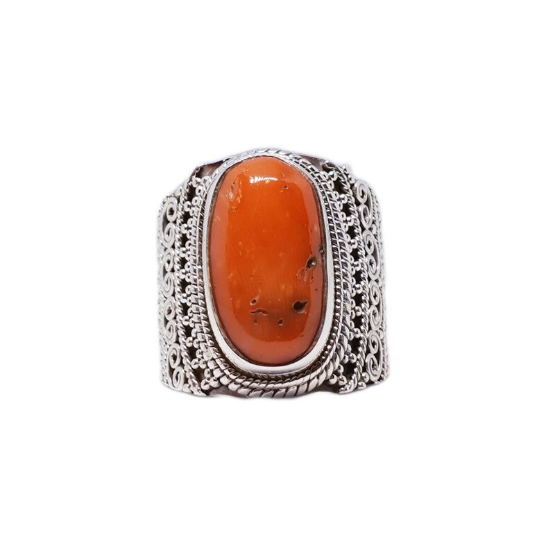 Inel argint 925 cu CORAL natural