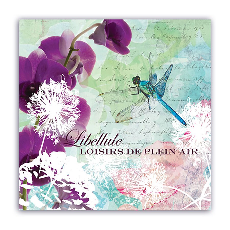 Tablou Canvas - Floral, Orhidee, Libelula, 100 x 100 cm