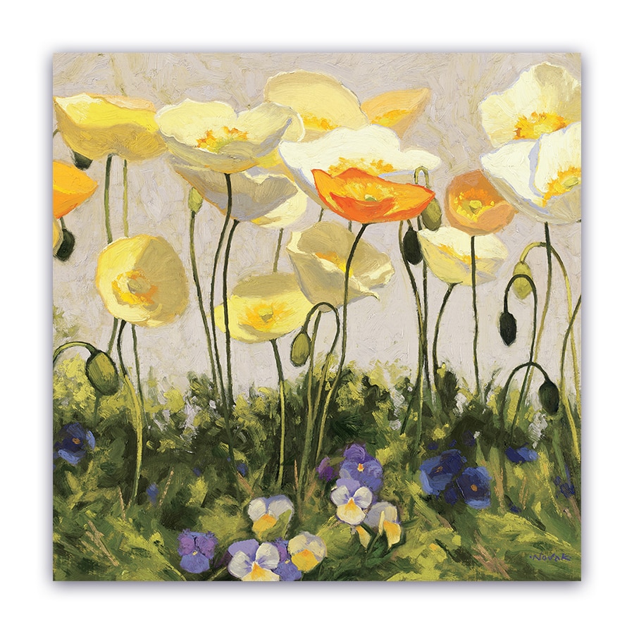 Tablou Canvas - Flori, Papadie, Violeta, Vintage, 100 x 100 cm