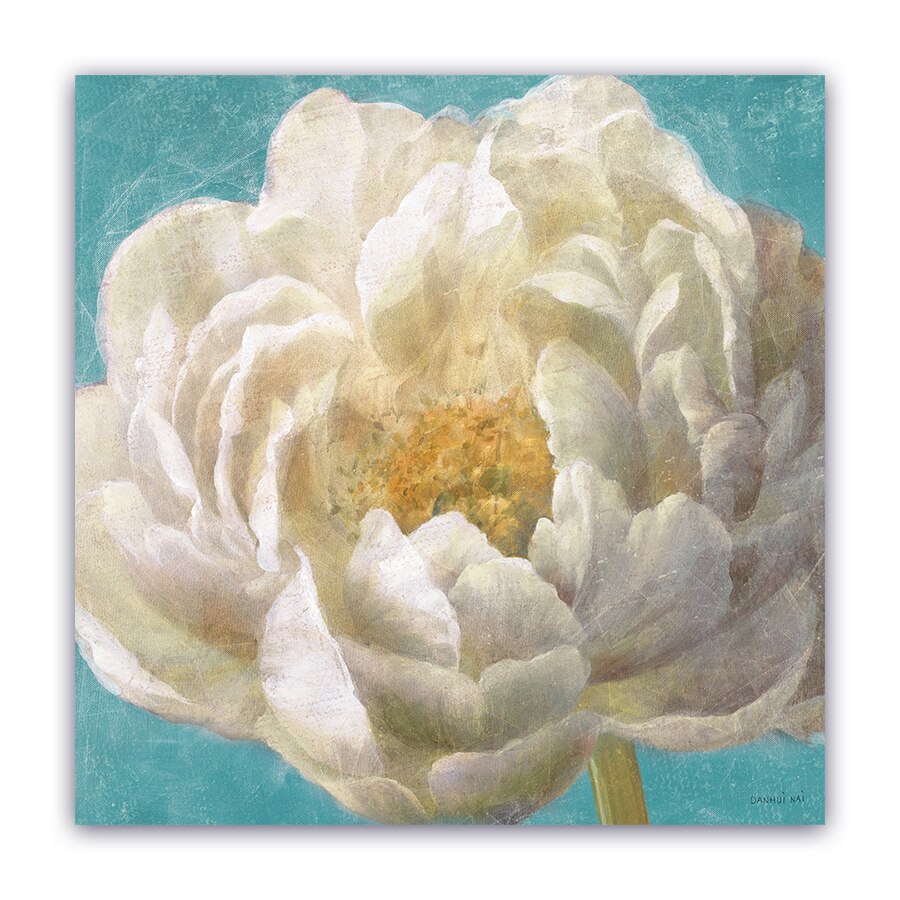 Tablou Canvas - Bujori, Vintage, Alb 60 x 60 cm