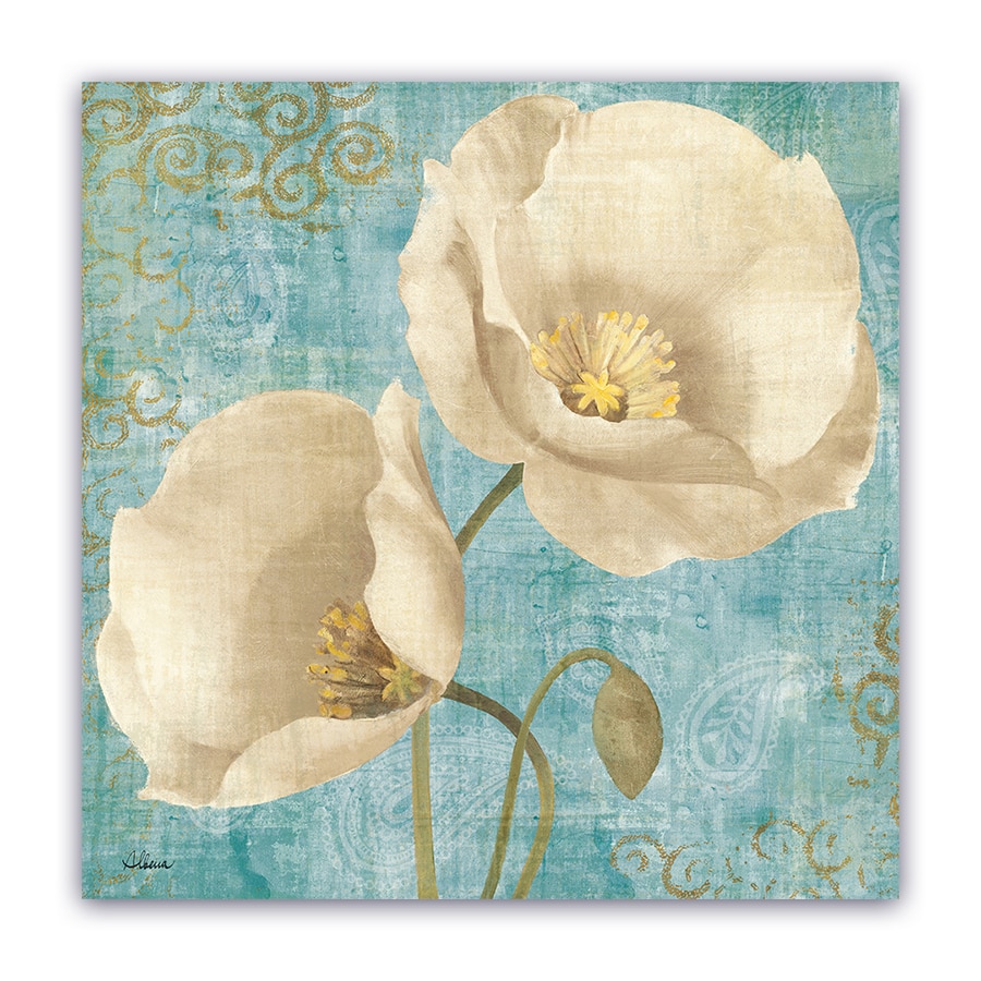 Tablou Canvas - Papadie, Vintage, Alb, 100 x 100 cm