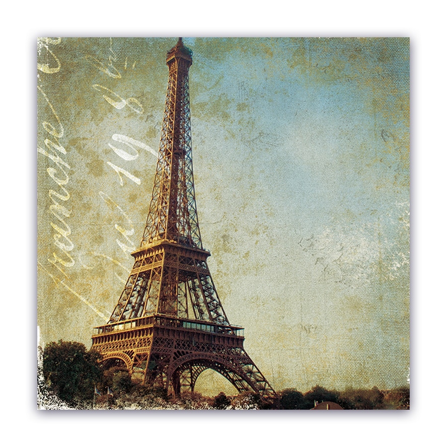 Tablou Canvas - Oras, Paris, Eiffel, Vintage, 100 x 100 cm