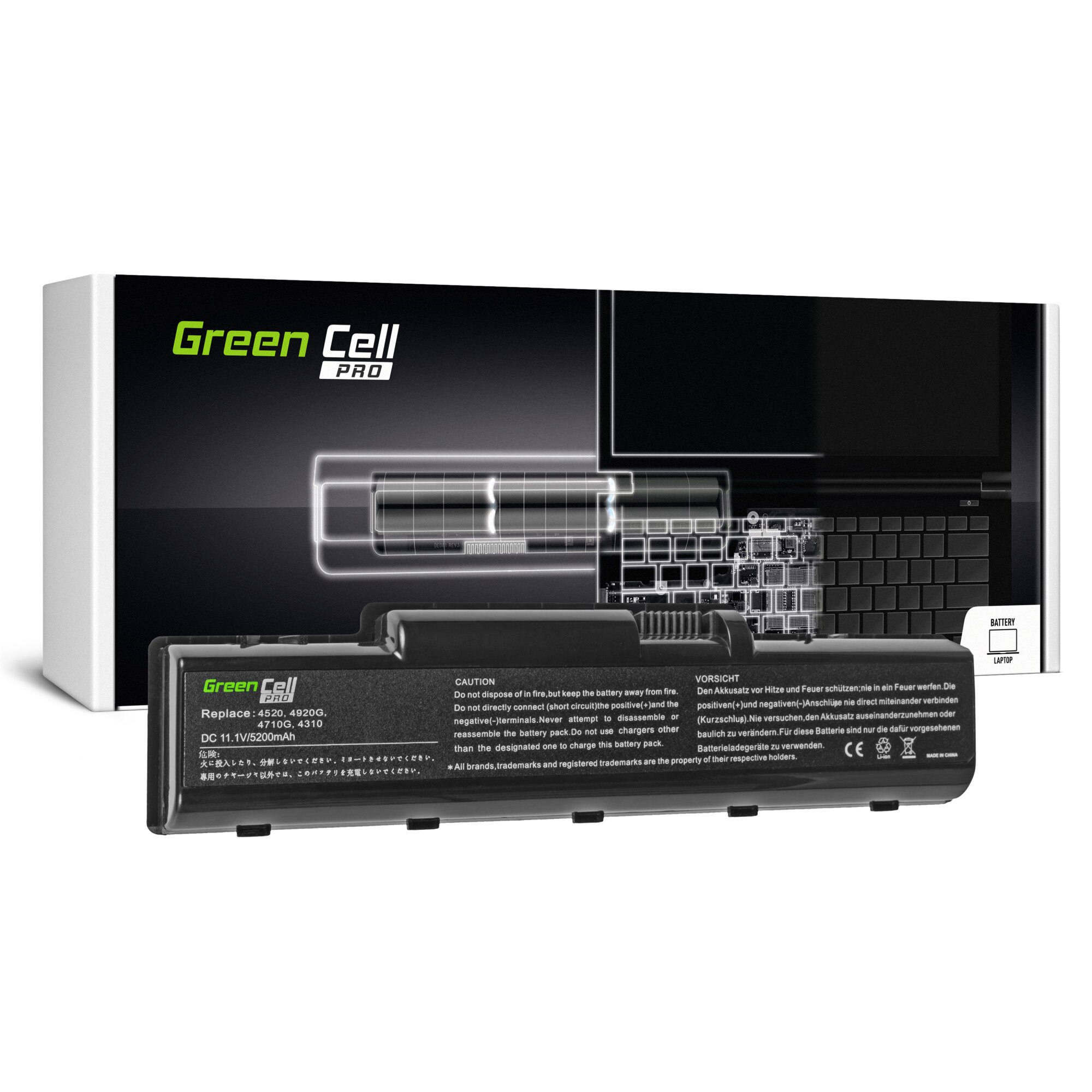 Baterie laptop PRO serie AS07A31 AS07A41 AS07A51 pentru Acer Aspire 5535 5356 5735 5735Z 5737Z 5738 5740 5740G acumulator marca Green Cell