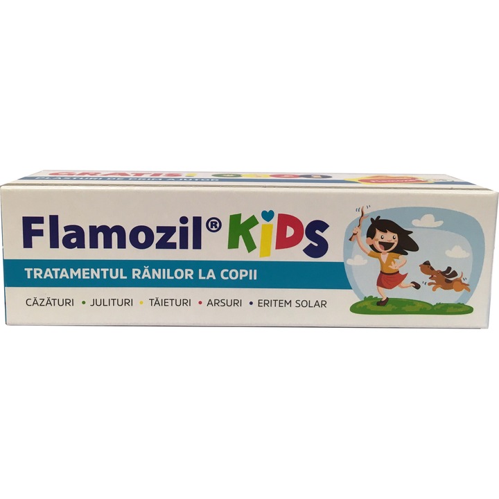 Gel pentru tratamentul ranilor la copii, Flamozil Kids, 20 gr. - cazaturi, julituri, arsuri, arsuri solare