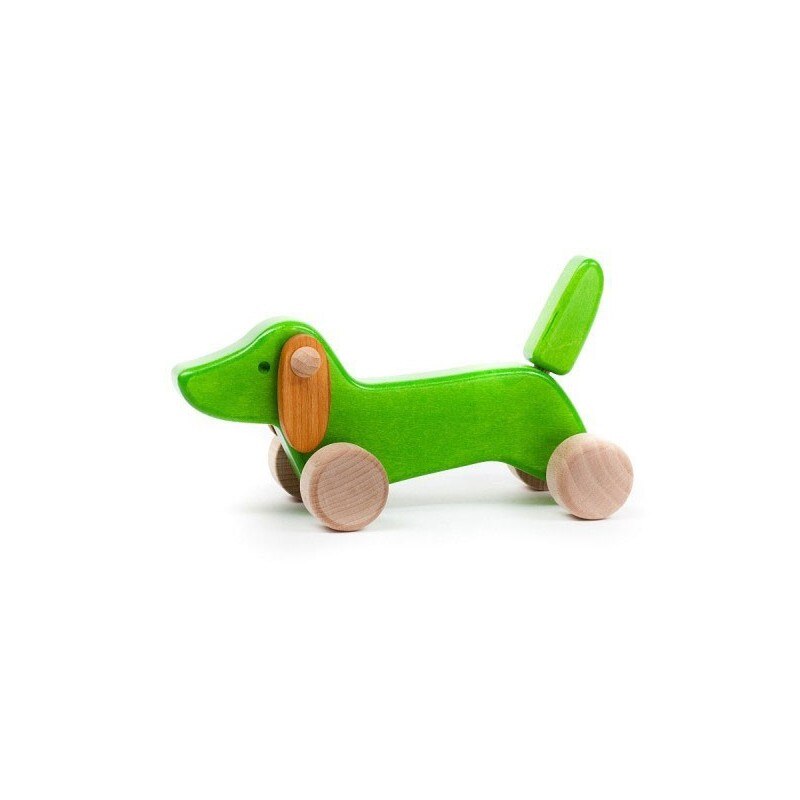 Catelus din lemn - verde, Bajo, Lemn, 18 luni+