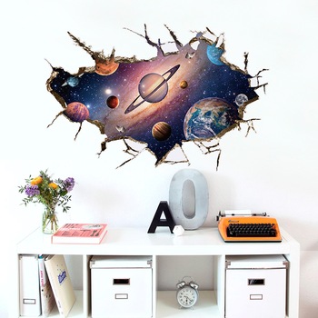 Sticker decorativ, gaura in perete spre cosmos, 85 cm, 68STK-1 Sticker decorativ, gaura in perete spre cosmos, 85 cm, 68STK-1