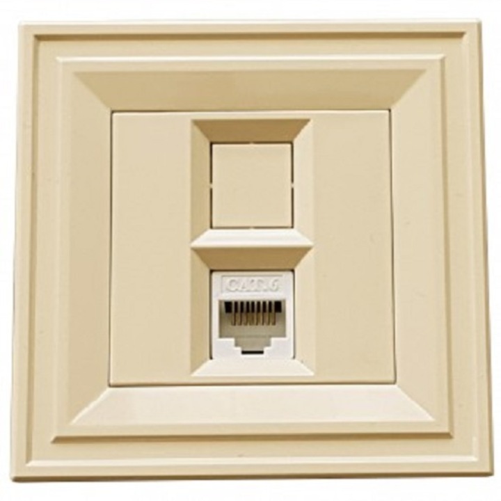 Компютърна розетка LB Light CLASSIC Cat.6 RJ45, крем