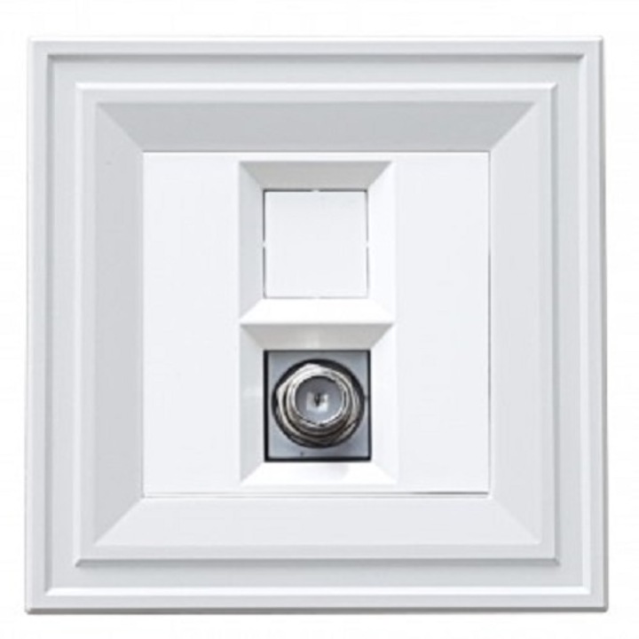 Телевизионна розетка LB Light CLASSIC F-connector, бял