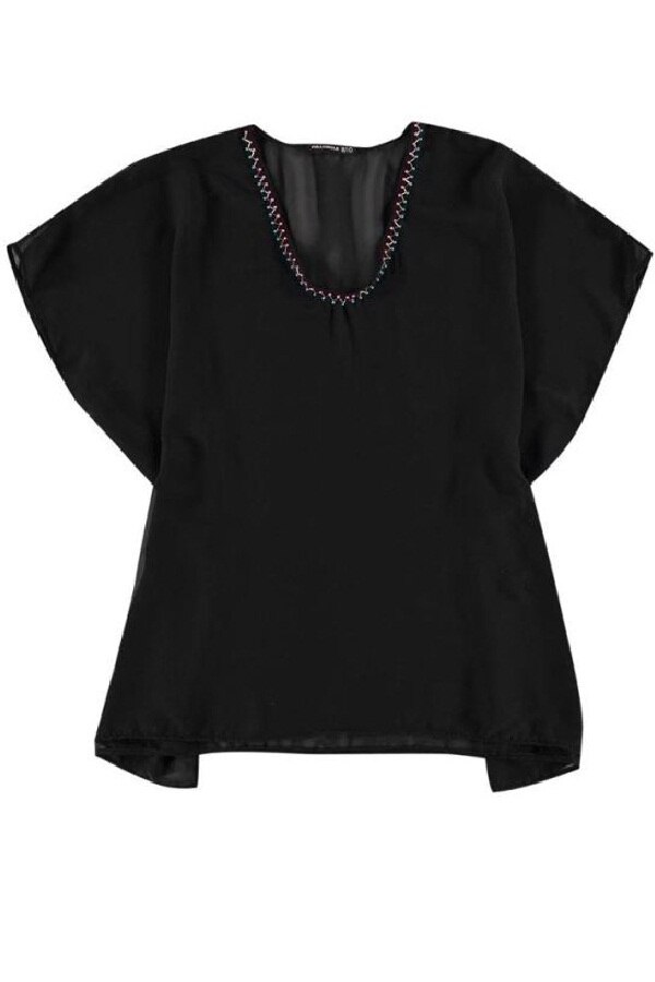 Bluza transparenta, Full Circle Chiffon, Negru, M