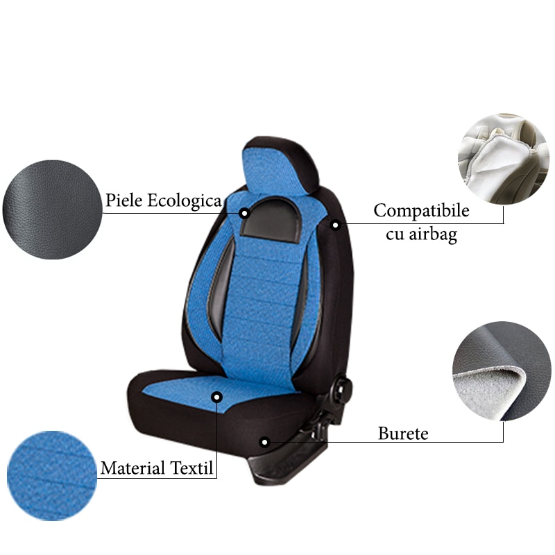 Huse Scaune Auto Universale Editia Racing Piele Ecologica Textil