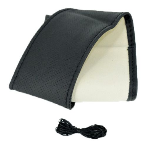 Husa volan iMK, Imitatie piele, 38 x 11.5 cm, Marimea M, Ac si ata inclus, Negru