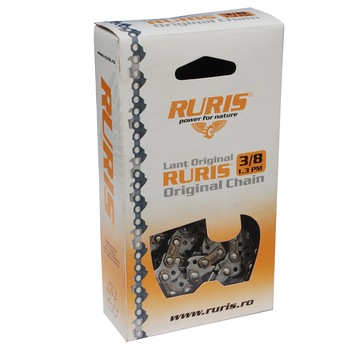 Lant drujba din otel Ruris, 40 cm lungime, 1.3 grosime canal, 3/8 pas lant, 28 dinti Lant drujba din otel Ruris, 40 cm lungime, 1.3 grosime canal, 3/8 pas lant, 28 dinti