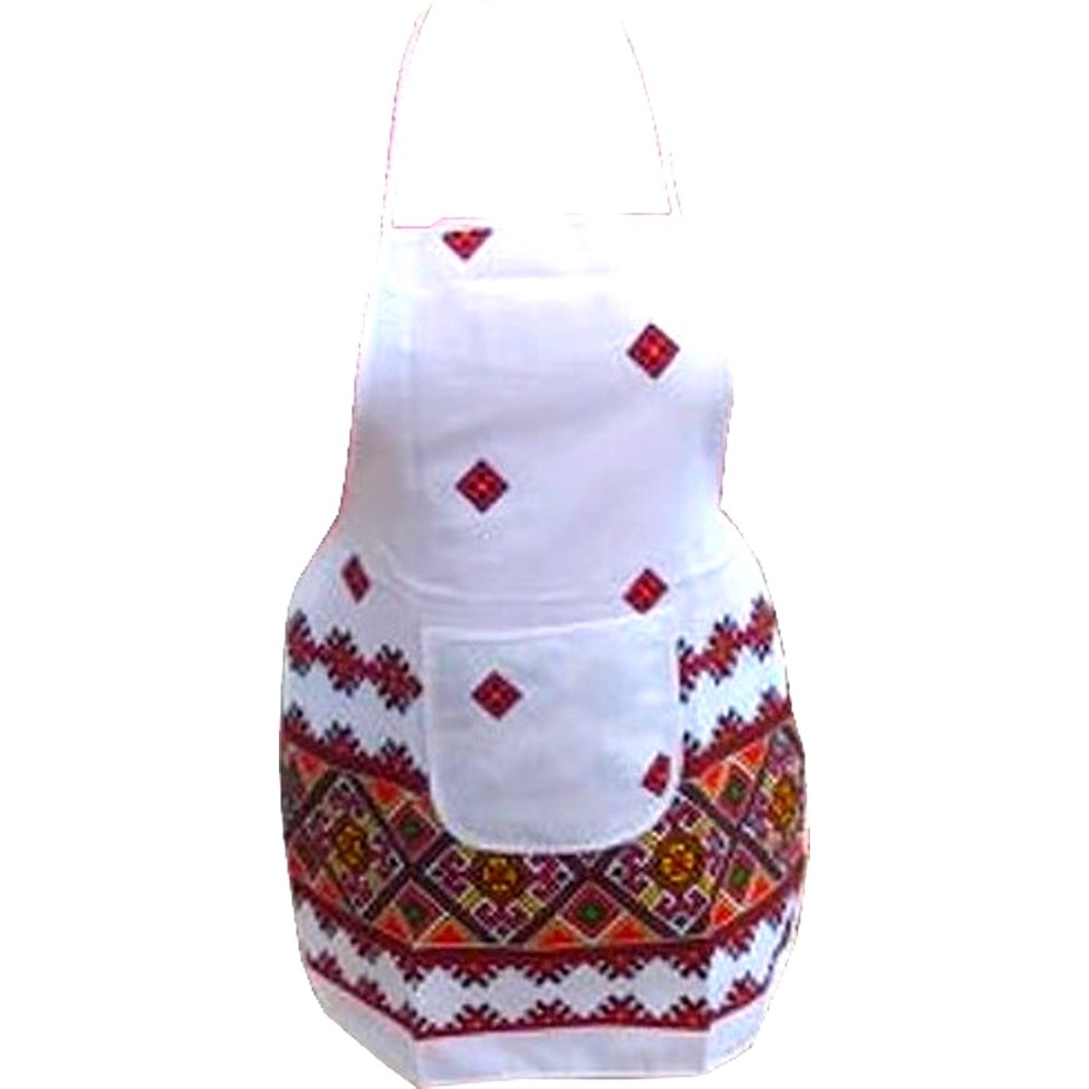 Sort de bucatarie din bumbac 100% Casa Gino®, cu buzunar, marime universala, cordon de prindere lung, Motive traditionale clasic