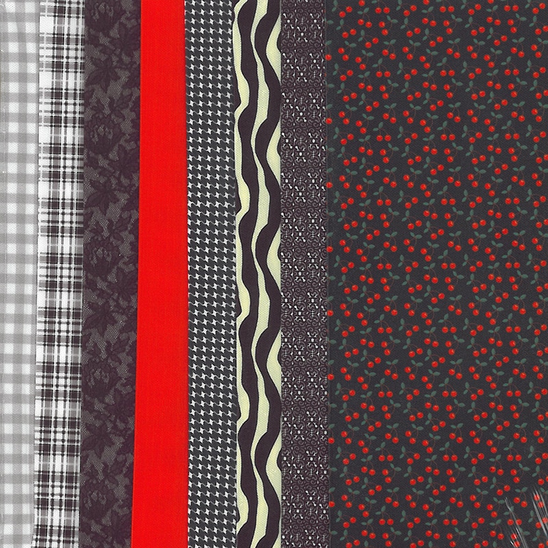 Set de materiale hainute pentru papusi, Dress Your Doll, Couture Cherry