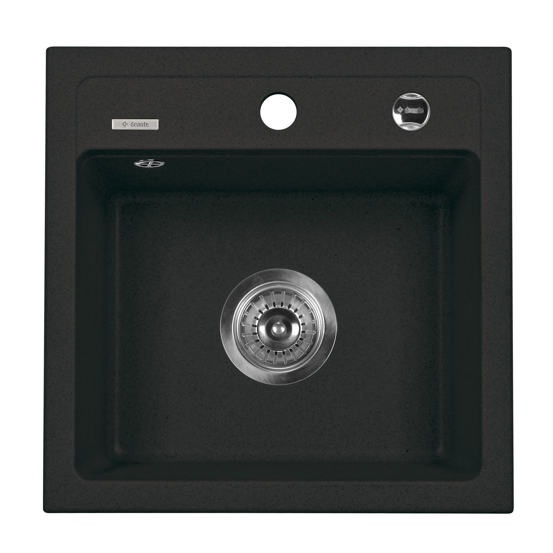 Chiuveta bucatarie granit PIVA cu o cuva patrava ZQZ 2103, finisaj negru grafit