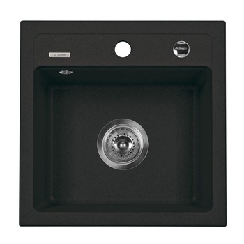 Chiuveta bucatarie granit PIVA cu o cuva patrava ZQZ 2103, finisaj negru grafit Chiuveta bucatarie granit PIVA cu o cuva patrava ZQZ 2103, finisaj negru grafit