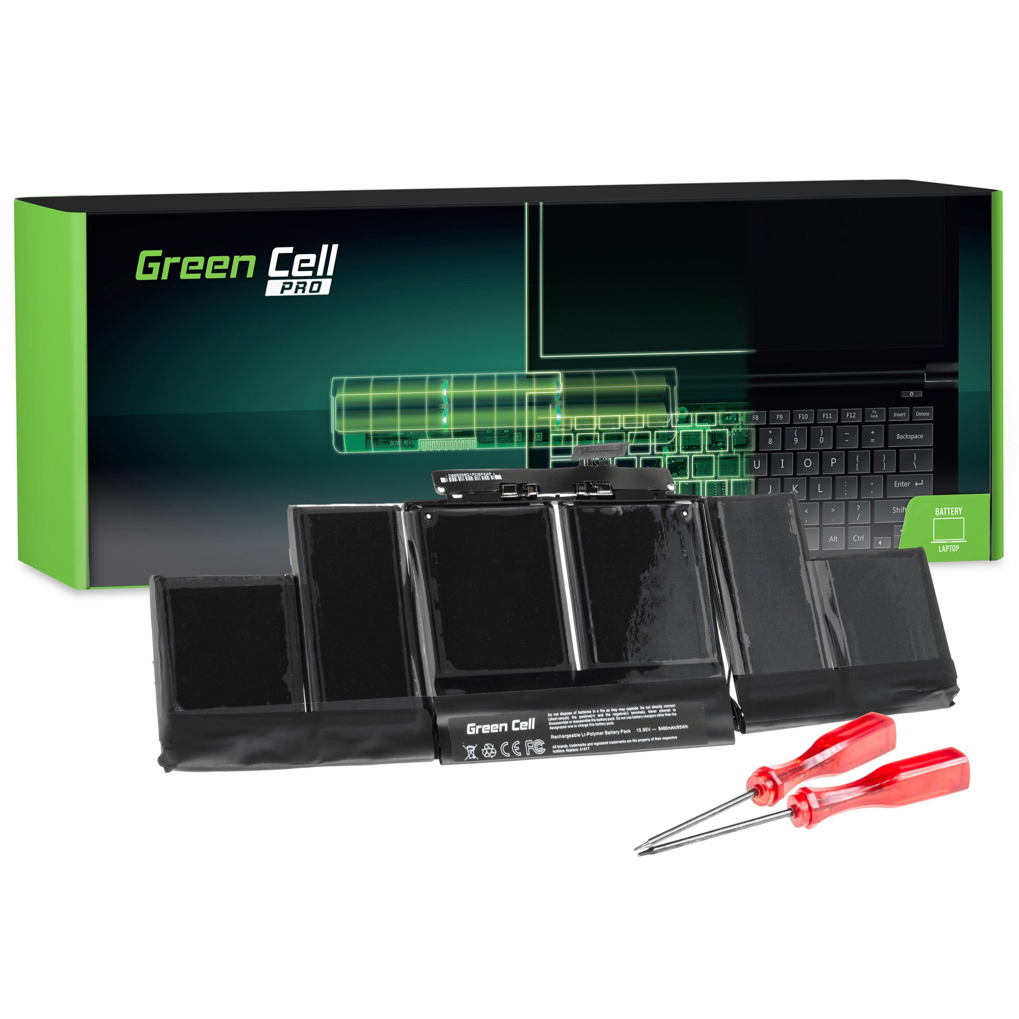 Baterie laptop PRO serie A1417 pentru Apple MacBook Pro 15 A1398 (Mid 2012, Early 2013) acumulator marca Green Cell