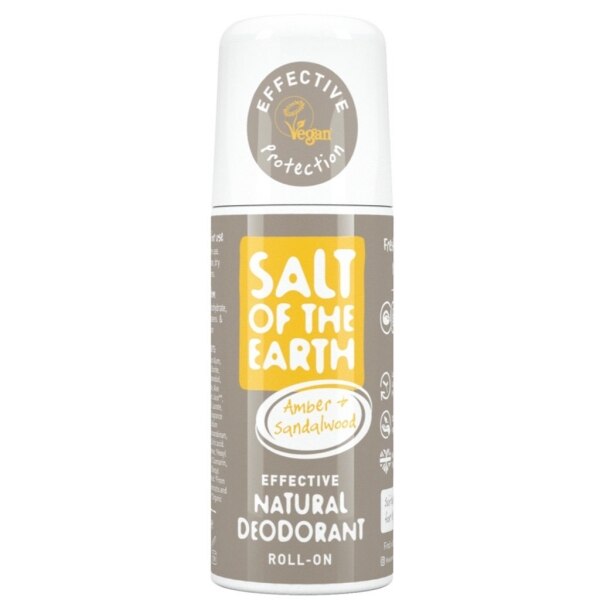 Deodorant roll-on 100% natural unisex cu chihlimbar & lemn de santal Salt of the Earth 75 ml