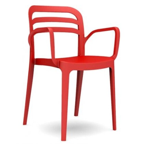 Scaun bucatarie cu brate fibra de sticla culoare rosie Aspendos