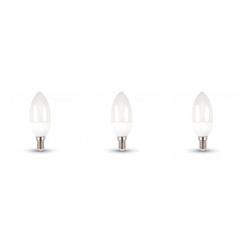 Set 3 becuri led E14 lumanare, chip Samsung, 5.5W(40W), 470lm, A+, lumina rece, V-TAC Set 3 becuri led E14 lumanare, chip Samsung, 5.5W(40W), 470lm, A+, lumina rece, V-TAC