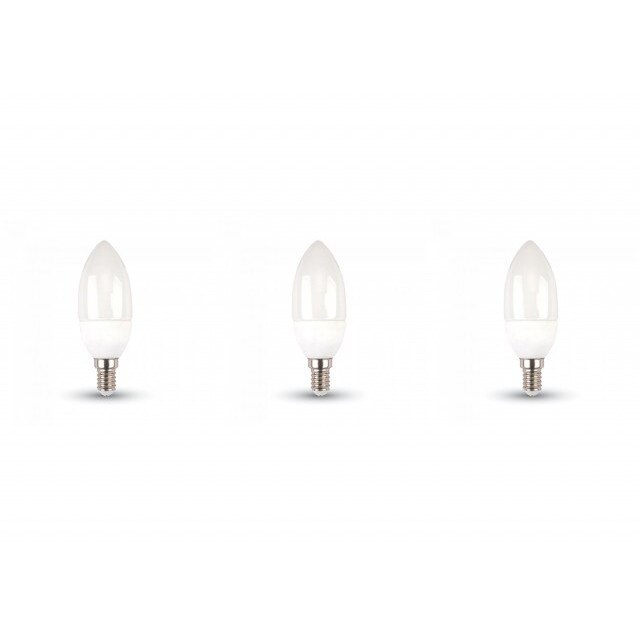 Set 3 becuri led E14 lumanare, chip Samsung, 5.5W(40W), 470lm, A+, lumina alba naturala, V-TAC