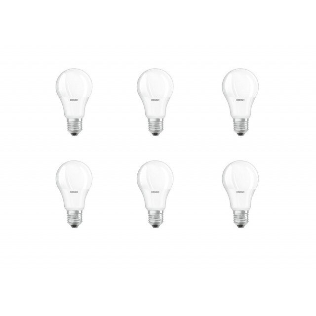 Set 6 becuri led 8.5W(60W), E27, 806 lm, A+, lumina calda, Osram