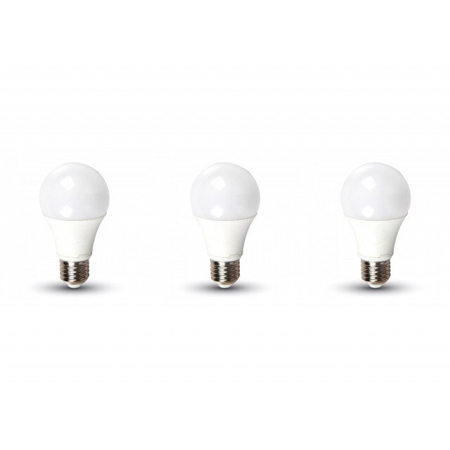Set 3 becuri led 9W(60W), E27, 806 lm, A+, lumina rece, V-TAC