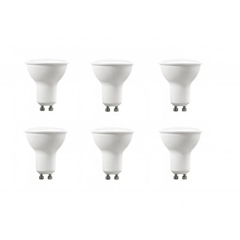 Set 6 becuri led GU10, 5W(35W), 400 lm, A+, lumina calda, V-TAC Set 6 becuri led GU10, 5W(35W), 400 lm, A+, lumina calda, V-TAC