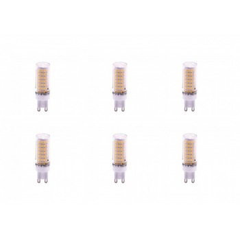 Set 6 becuri led G9, 6W(45W), 550lm, A+, lumina rece, V-TAC Set 6 becuri led G9, 6W(45W), 550lm, A+, lumina rece, V-TAC