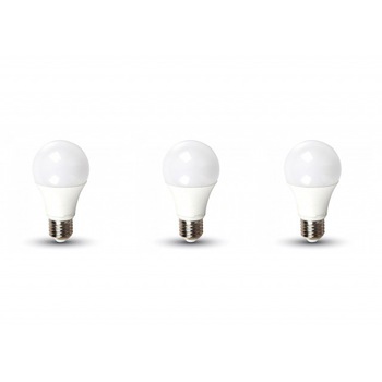 Set 3 becuri led E27, 11W(75W), 1055 lm, A+, lumina rece(6400 K), V-TAC Set 3 becuri led E27, 11W(75W), 1055 lm, A+, lumina rece(6400 K), V-TAC
