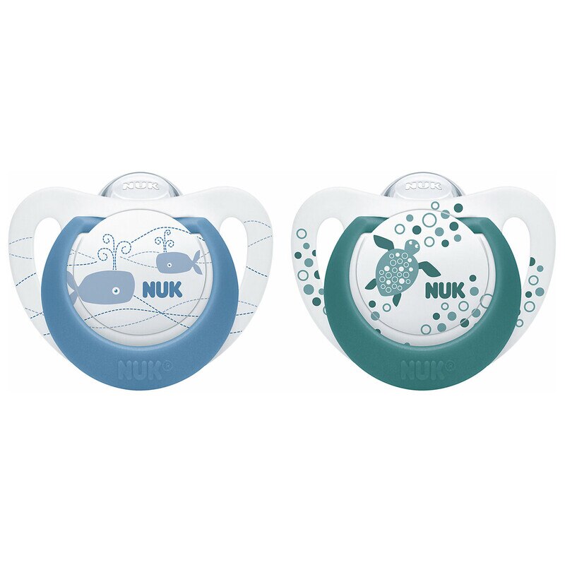 Set 2 suzete ortodontice din silicon Nuk Genius Color 730047-1, Multicolor 0-6 luni