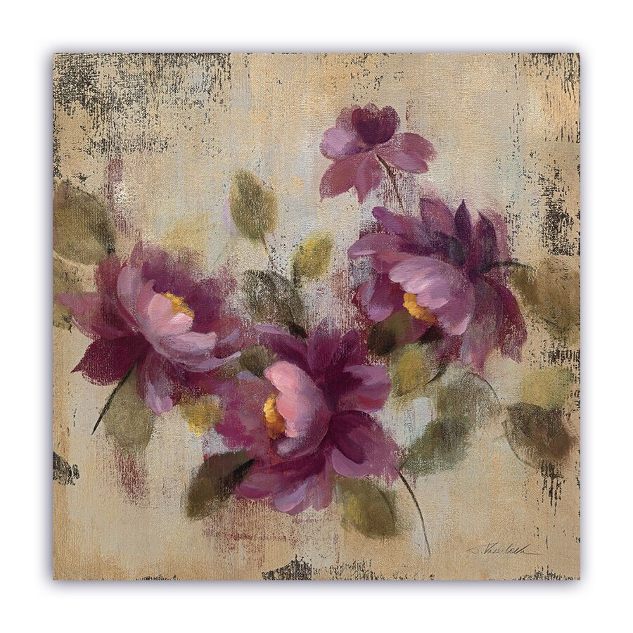 Tablou Canvas - Vintage, Floral, Mov, 80 x 80 cm