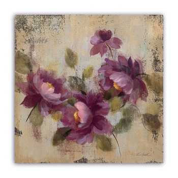 Tablou Canvas - Vintage, Floral, Mov, 100 x 100 cm Tablou Canvas - Vintage, Floral, Mov, 100 x 100 cm