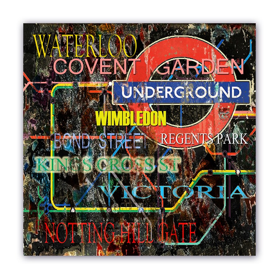 Tablou Canvas - Retro, Undergorund, London, 80 x 80 cm
