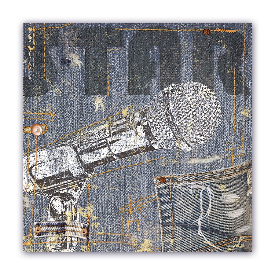 Tablou Canvas - Vintage, Muzica, Instrument, Microfon, 100 x 100 cm