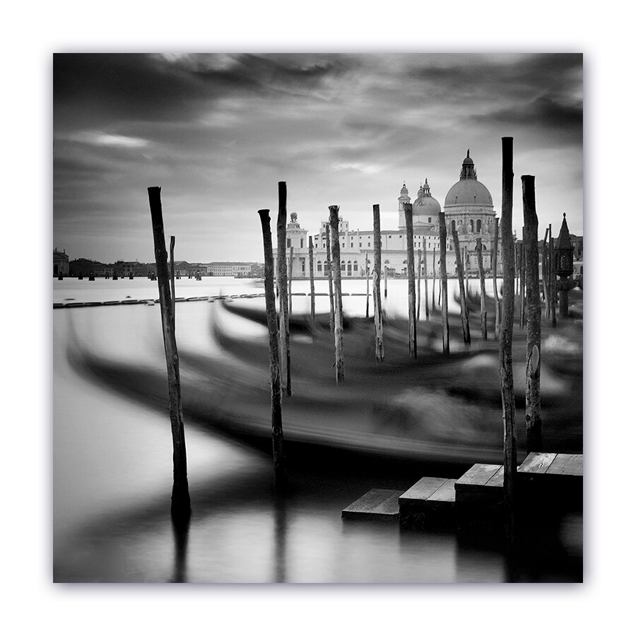 Tablou Canvas - Vintage, Monochrom, Mare, Barca, 80 x 80 cm