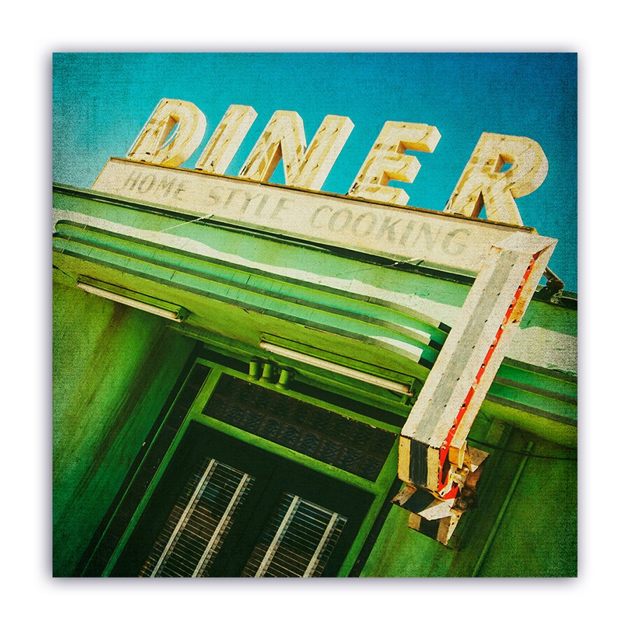 Tablou Canvas - Retro, Bistro, Panou, American, 80 x 80 cm
