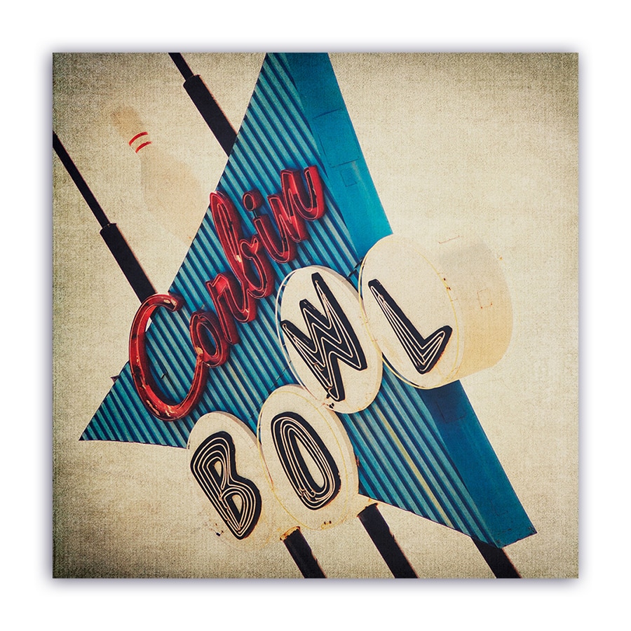 Tablou Canvas - Retro, Bowling, Panou, American, 100 x 100 cm