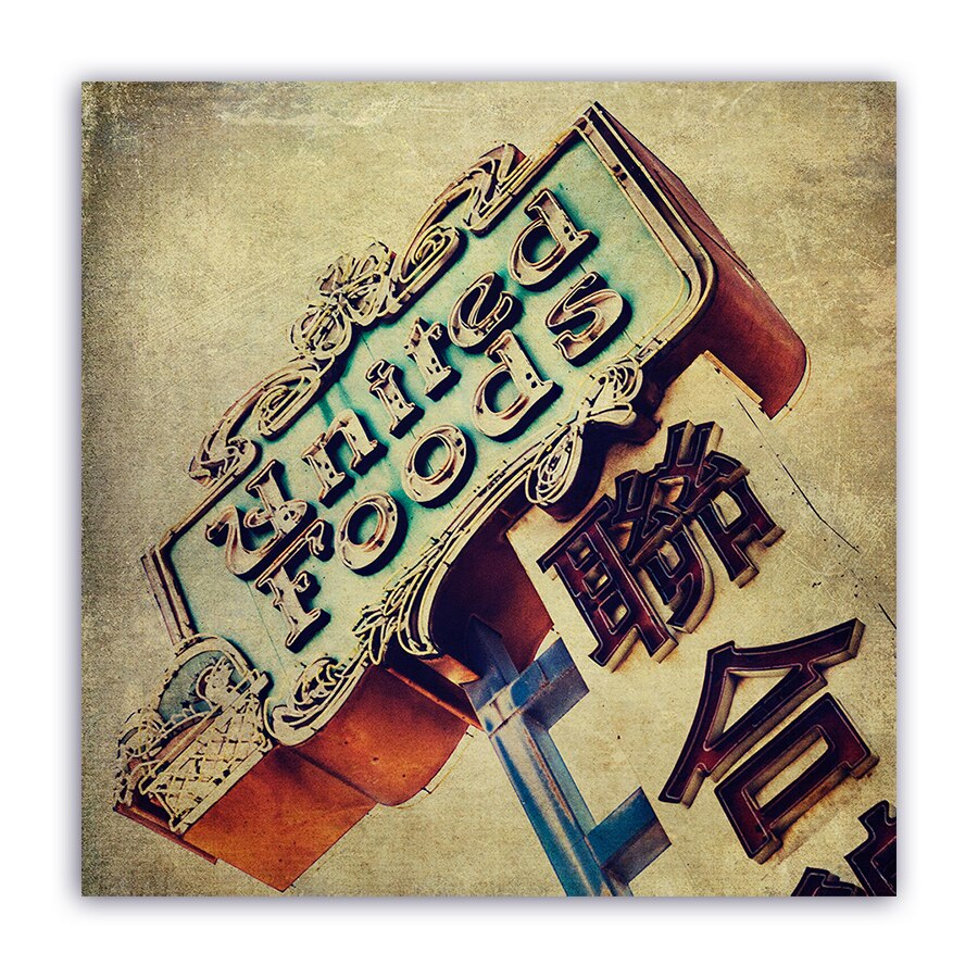 Tablou Canvas - Retro, Restaurant, Panou, American, 100 x 100 cm